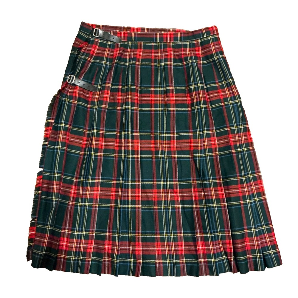 NEW Anderson Innes of Scotland Kilt Tartan Plaid Pure Wool Leather Straps 20"